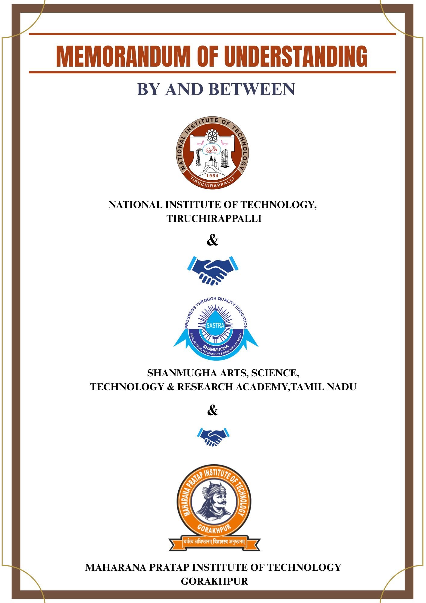 MoU signing – NIT Tiruchirappalli